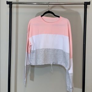 Color Block Crop Top Sweater